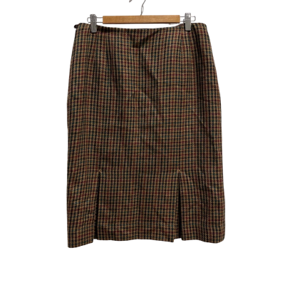 Vintage Fletcher Jones Womens  Size 14 Pencil Skirt Brown / Pattern 
