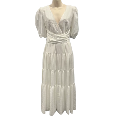  Roseason Womens  Size 12 Maxi Dress Off White 