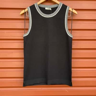 Marcs Womens Size M Black/Silver Sleeveless Knit Top