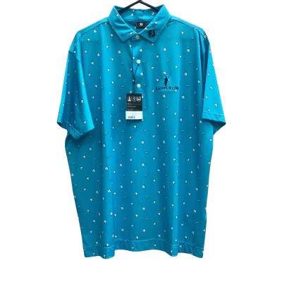 Footjoy Mens Size 2XL Blue Cookies Print Polo Shirt