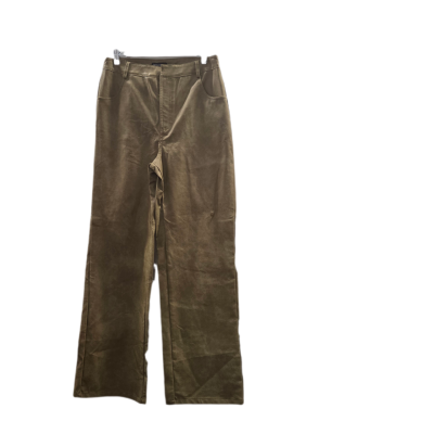 BNWT: PrettyLittleThing Olive Washed Faux Leather Straight Leg Trousers