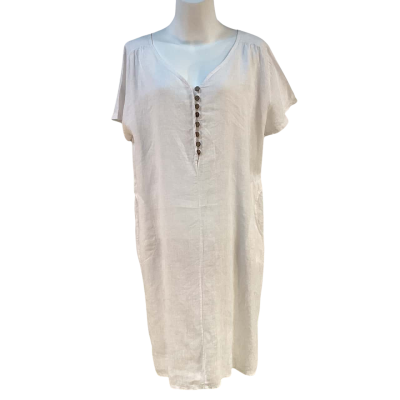 Made in Italy Womens Size M / L Linen Midi Dress White 
