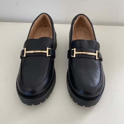Airflex Black Leather Loafers Shoes Size 7 