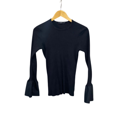 Bassike Womens  Size XXS Long Sleeve Top Black  