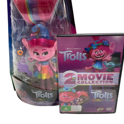 Trolls doll and DVD set