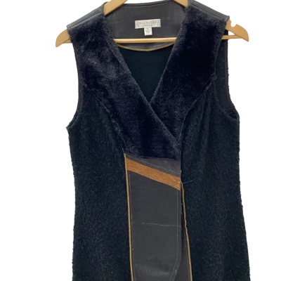 Boo Radley Womens  Size XL Black  / Brown / Grey vest jacket 