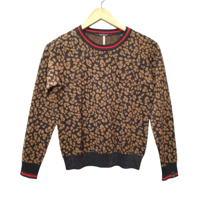 Scotch & Soda Women's Size XS Brown Animal-print Jumper 