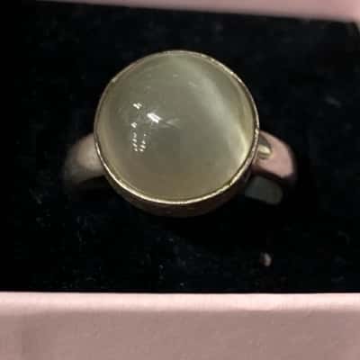  Sterling silver boho moonstone ring 