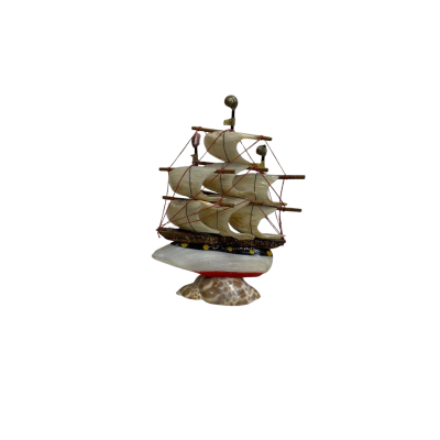 Japanese shell art ship