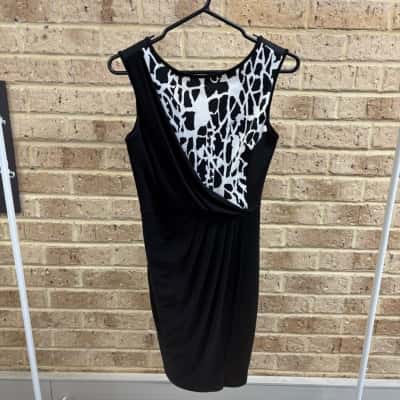 Lipsy London Womens black & white body con dress Size 10 