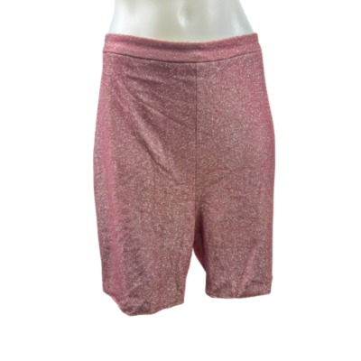 Meshki Alyssia Shimmer Bike Shorts - Pink Size XL 