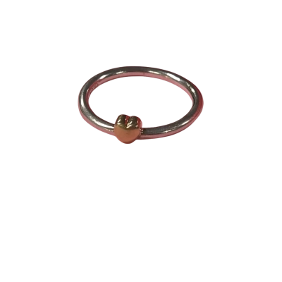 Ss 925+585 Stamped Gold Heart Ring