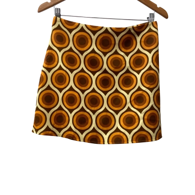  Cider Groove Retro Patterned Mini Skirt Size M