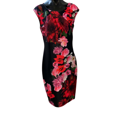 Meimei  Womens  Size 14 Cocktail Dress Black  / Floral 