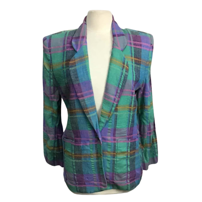 Portfolio Australia Womens  Size 10 Vintage Linen Blend Colourful Blazer