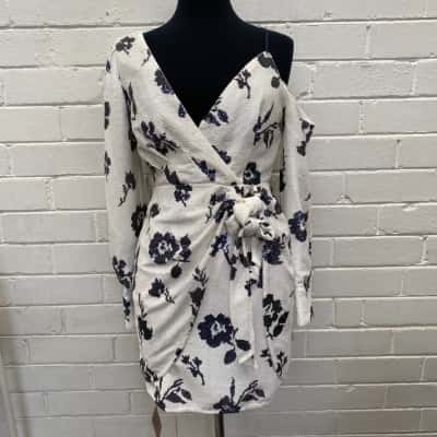 Self-Portrait Blue And White Sequin Dress 