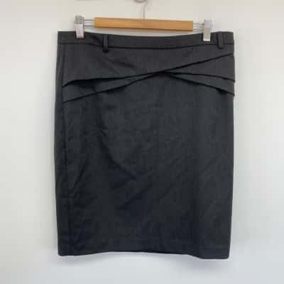 Portmans Charcoal Office Mini Skirt  Size 14 