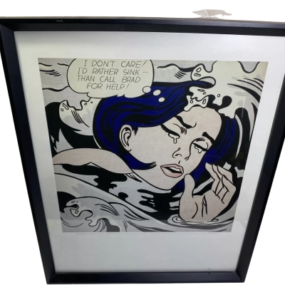ROY LICHTENSTEIN Drowning girl pop art print