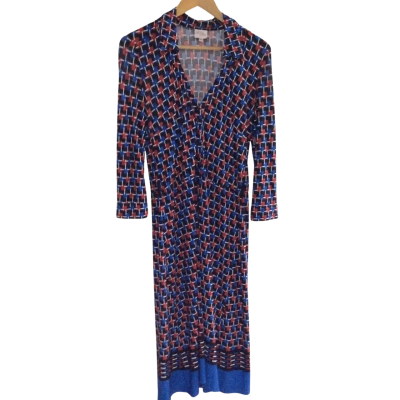  Womens  Size XS Long Sleeve Dress Black  / Blue / Checked / Red 