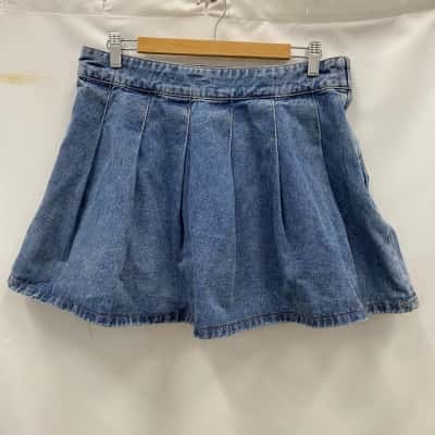 Dotti Women's Size 14 Pleated Short Skirt Blue RRP$60