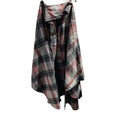  Womens  Size One Size Black  / Grey / Maroon Wool Mix Poncho 