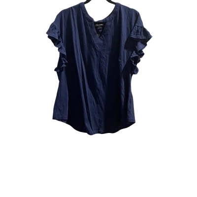 City Chic Womens  Size 18 Short Sleeve Top Navy Blue RRP $59.95