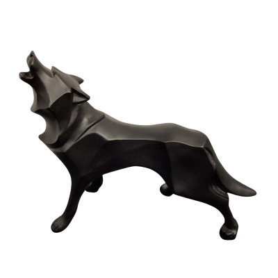 Geometric Wolf Statue