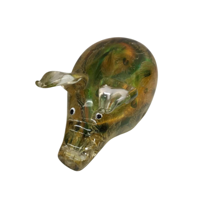 Glass Patterned Pig Approx 16 x 8cm