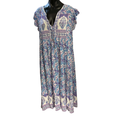 Orange sherbet Womens  Size 18 Babydoll Dress Floral / Purple 