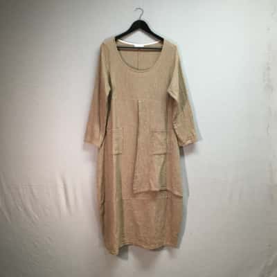  Womens  Size M / S Long Sleeve Dress Brown 