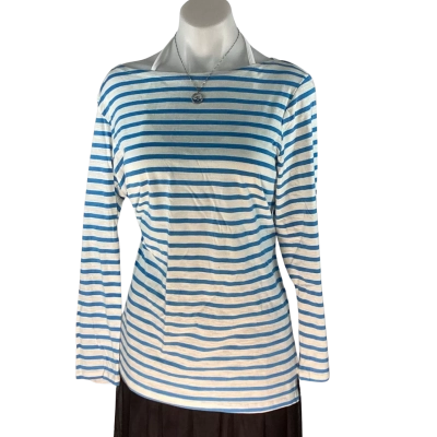 Capture - Blue Striped Top (Size 14)
