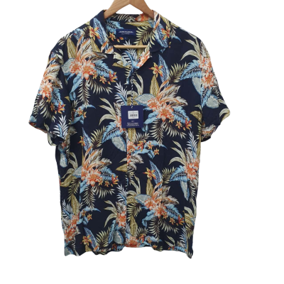 James Harper Mens  Size L Short Sleeve Shirt Floral 