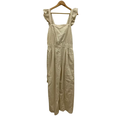Boohoo Women's Size 16 Cotton Jumpsuit Beige BNWT