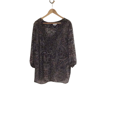 Postie Fashions Women's Size 22 Floral Top Blue / Grey / Maroon / Navy Blue 