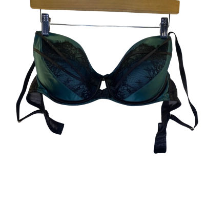 Vamp Womens  Size 14E/36E Bra Black  / Green 
