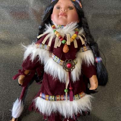 Porcelain Doll Native American-style from the Cathay Collection/B2