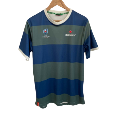 Heineken Rugby Japan 2019 Mens  Size L Short Sleeve Shirt Blue / Green 