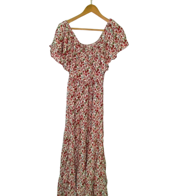 Label of Love Womens  Size L Off The Shoulder Dress Floral / Red / White 