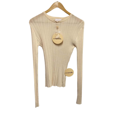  Womens  Size 10 Long Sleeve Shirt Cream 