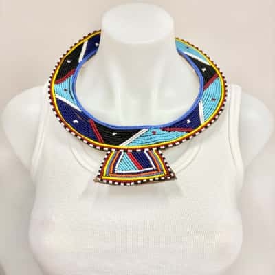 Beaded Round Tribal Necklace 