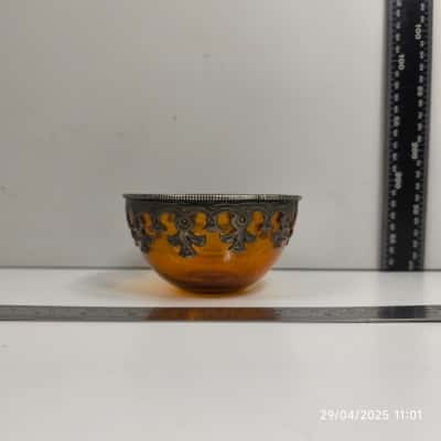 Bowl Amber Metallic Glass India