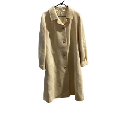  Vintage Unbranded Womens  Size 42 Winter Coat Cream   