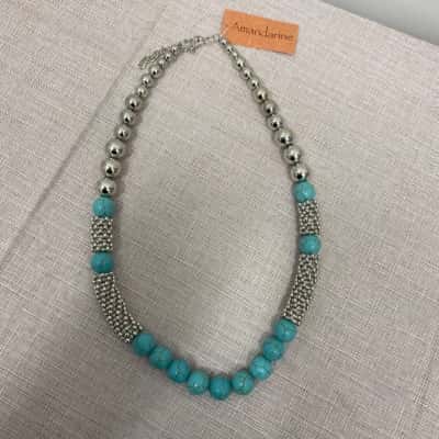 Amandarine Women's Necklace Blue BNWT