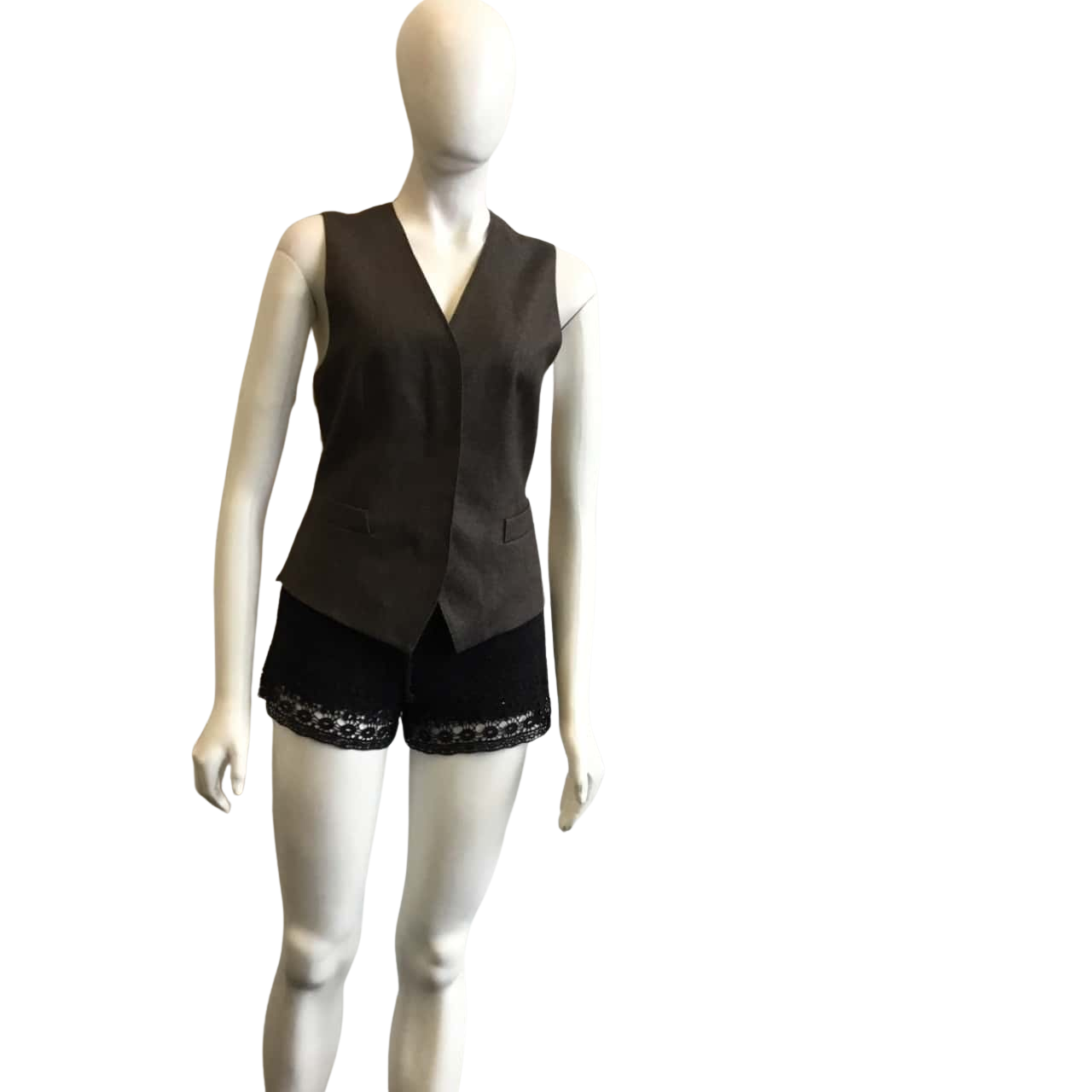 Max Mara Womens Size 38 Wool & Silk Vest Beige & Nutmeg (s)