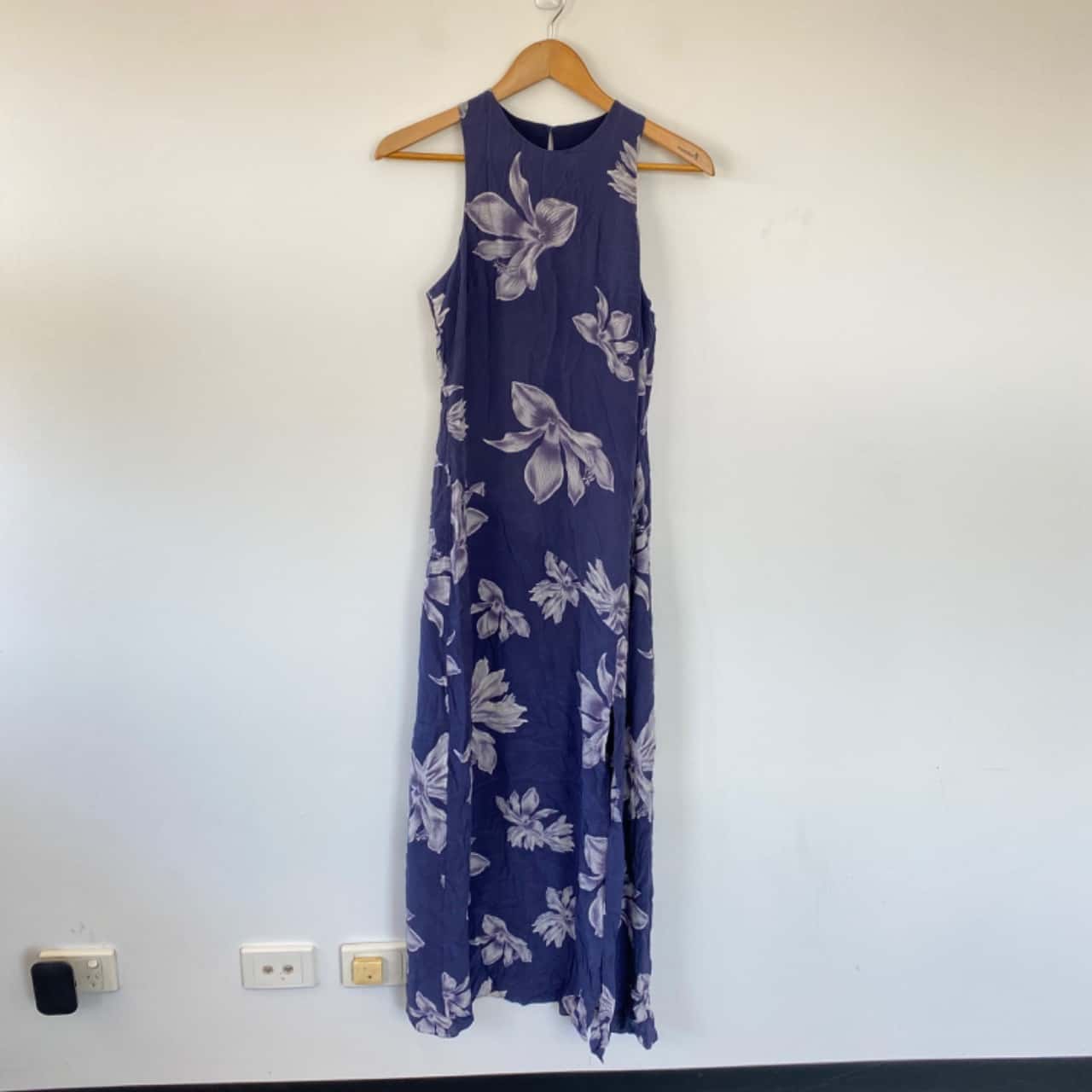 saba midi dress in navy Sail to Sable Navy Lurex Smocked Waist Midi Dress Navy / XS / H24272N