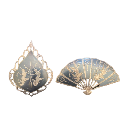 Vintage Siam Goddest Fan Pin / Goddest lightning 2X