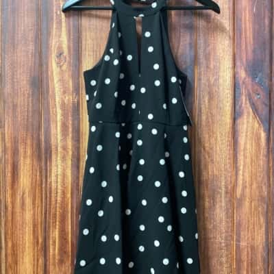 Tokito  Size 8 Black  / White polka dots dress new 