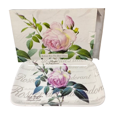 Vintage ‘Giftrapt’ Redoute Rose Fine Bone China Sandwich Tray