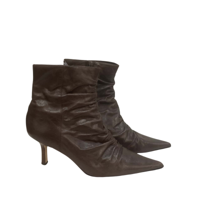  Womens Zoe Wittner Size 10 Brown Slouched Leather Boots