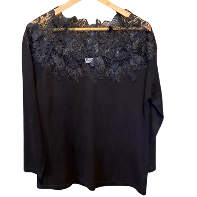 Euroedit Size 44 Black Lace Jumper